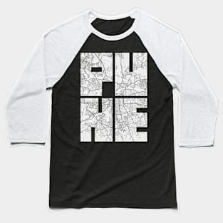 Pune, Maharashtra, India City Map Typography - Light Baseball T-Shirt